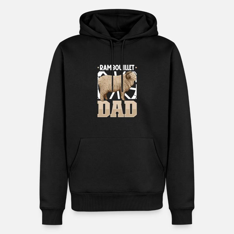 Rambouillet-Schaf Papa - Männer Premium Bio Hoodie - Schwarz