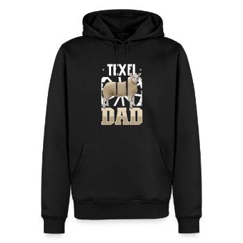 Texel sheep dad - Men’s Premium Organic Hoodie - black - Front - Nico (187cm)