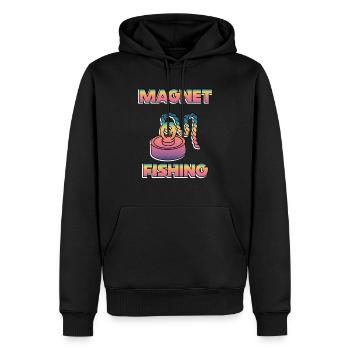 Neodym-Magnet Angeln Magnetischer Fischer - Männer Premium Bio Hoodie - Schwarz - Vorne - Nico (187cm)