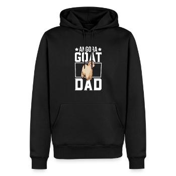 Papa d’une chèvre angora - Sweat à capuche Premium bio Homme - noir - Devant - Nico (187cm)