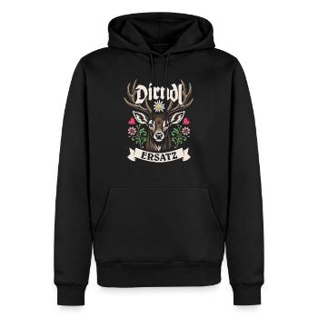 Dirndl Ersatz Trachtenshirt Tracht & Gaudi - Männer Premium Bio Hoodie - Schwarz - Vorne - Nico (187cm)