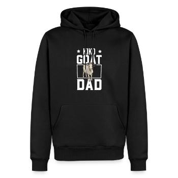 Papa d’une chèvre Kiko - Sweat à capuche Premium bio Homme - noir - Devant - Nico (187cm)