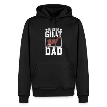 Papa d’une chèvre de Murcie-Grenade - Sweat à capuche Premium bio Homme - noir - Devant - Nico (187cm)