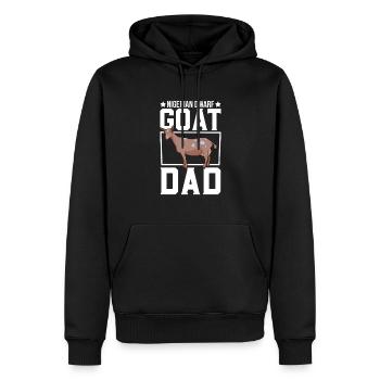 Papa einer Afrikanische Zwergziege - Männer Premium Bio Hoodie - Schwarz - Vorne - Nico (187cm)