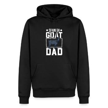 Papa d’une chèvre espagnole - Sweat à capuche Premium bio Homme - noir - Devant - Nico (187cm)