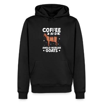 Coffee and Anglo-Nubian goat - Men’s Premium Organic Hoodie - black - Front - Nico (187cm)