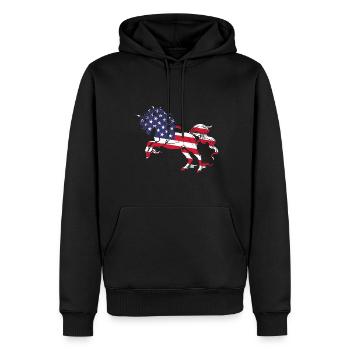 American Unicorn Women Girls 4 juillet - Sweat à capuche Premium bio Homme - noir - Devant - Nico (187cm)