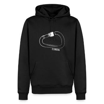 MOUSQUETON CLIMBING BLANC - Sweat à capuche Premium bio Homme - noir - Devant - Nico (187cm)