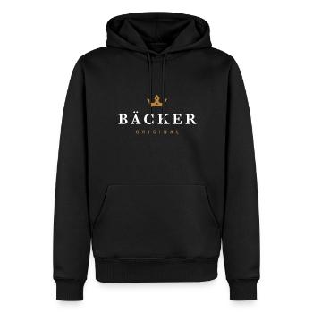Bäcker Original Familienlogo - Männer Premium Bio Hoodie - Schwarz - Vorne - Nico (187cm)