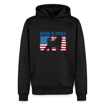 Bernedoodle Chien - Sweat à capuche Premium bio Homme - noir - Devant - Nico (187cm)