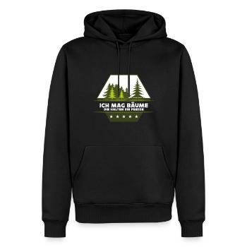 Ich mag Bäume! Lustiger Spruch Wald Natur Funshirt - Männer Premium Bio Hoodie - Schwarz - Vorne - Nico (187cm)