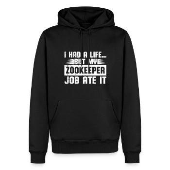 Zoowärter - Männer Premium Bio Hoodie - Schwarz - Vorne - Nico (187cm)