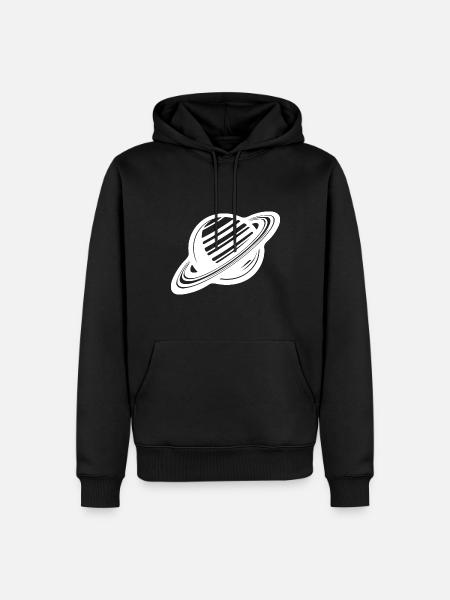 Ringplanet mit Ringssystem im Sonnensystem - Männer Premium Bio Hoodie - Schwarz