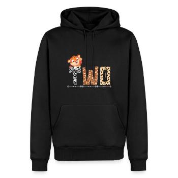 Tiger Birthday Zoo Tiger 2 ans - Sweat à capuche Premium bio Homme - noir - Devant - Nico (187cm)