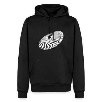 Lignes de cercle géométriques en spirale - Sweat à capuche Premium bio Homme - noir - Devant - Nico (187cm)