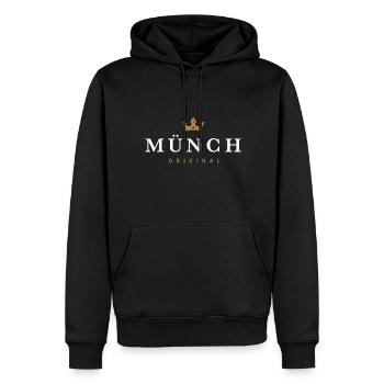 Münch Original Family Logo - Men’s Premium Organic Hoodie - black - Front - Nico (187cm)