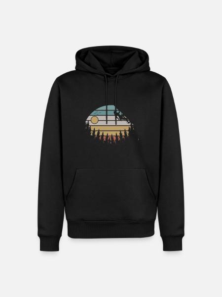 Retro Klettern Mädchen Kletterer Bouldern - Männer Premium Bio Hoodie - Schwarz