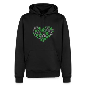 Cloverleaf Heart Tout le meilleur pour la Saint-Patrick - Sweat à capuche Premium bio Homme - noir - Devant - Nico (187cm)