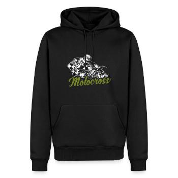 Motocross Dirtbike Dirt Bike Cross Fahrer Braap - Männer Premium Bio Hoodie - Schwarz - Vorne - Nico (187cm)