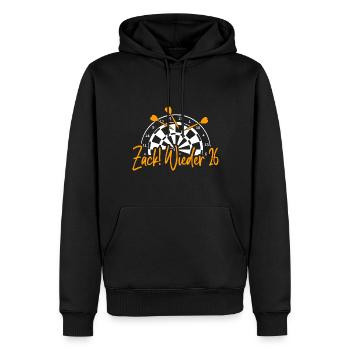Zack wieder 26, Dartspieler Outfit, Geschenkidee - Männer Premium Bio Hoodie - Schwarz - Vorne - Nico (187cm)