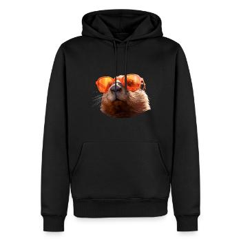 Castor - Sweat à capuche Premium bio Homme - noir - Devant - Nico (187cm)