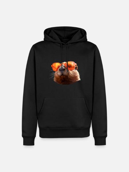 Castor - Sweat à capuche Premium bio Homme - noir