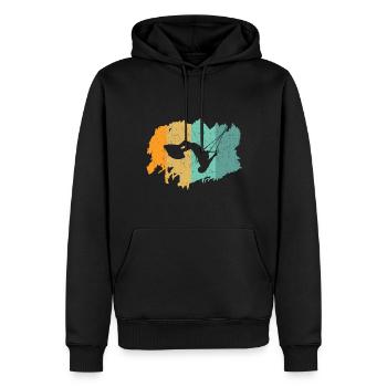Kitesurfing - Männer Premium Bio Hoodie - Schwarz - Vorne - Nico (187cm)