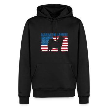 Alaskan Malamute Hund - Männer Premium Bio Hoodie - Schwarz - Vorne - Nico (187cm)