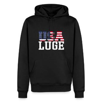 USA Rennrodeln - Männer Premium Bio Hoodie - Schwarz - Vorne - Nico (187cm)