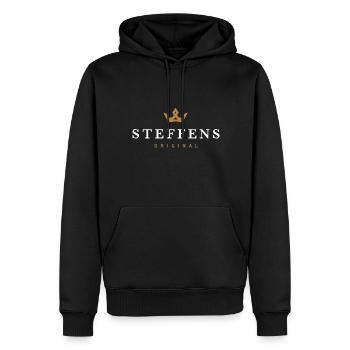 Logo original de la famille Steffens - Sweat à capuche Premium bio Homme - noir - Devant - Nico (187cm)