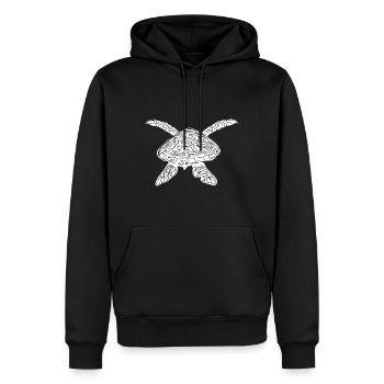 Tortue vintage en vol - Sweat à capuche Premium bio Homme - noir - Devant - Nico (187cm)