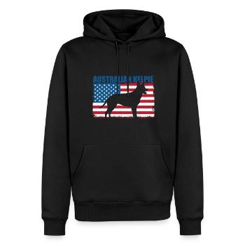 Kelpie australien - Sweat à capuche Premium bio Homme - noir - Devant - Nico (187cm)