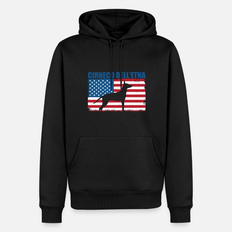 Cirneco dell Etna - Sweat à capuche Premium bio Homme - noir