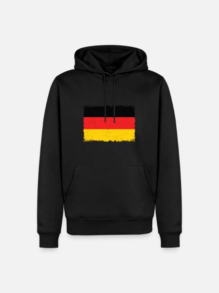 Grunge Deutsche Flagge - Männer Premium Bio Hoodie - Schwarz