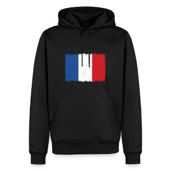 Frankreich Grunge Flagge - Männer Premium Bio Hoodie - Schwarz - Vorne - Nico (187cm)