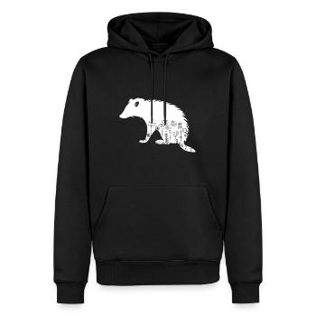 Mignon Possum Amant Animal Fleurs Floral - Sweat à capuche Premium bio Homme - noir - Devant - Nico (187cm)