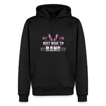 Feuerwerk USA Männer 4. Juli - Männer Premium Bio Hoodie - Schwarz - Vorne - Nico (187cm)