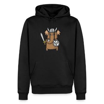 Mammut spielt Wikinger - Männer Premium Bio Hoodie - Schwarz - Vorne - Nico (187cm)