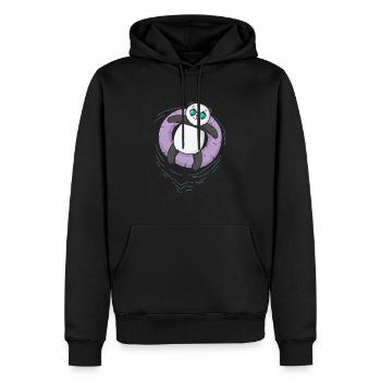 Panda beim Chillen - Männer Premium Bio Hoodie - Schwarz - Vorne - Nico (187cm)