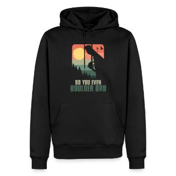 Bouldern - Männer Premium Bio Hoodie - Schwarz - Vorne - Nico (187cm)