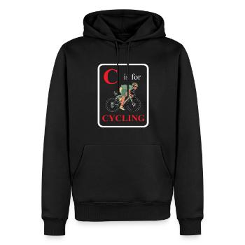 Vélo de route Vélo de route Cyclisme Cycliste - Sweat à capuche Premium bio Homme - noir - Devant - Nico (187cm)
