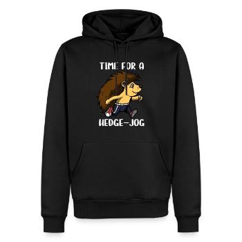 Igel - Männer Premium Bio Hoodie - Schwarz - Vorne - Nico (187cm)