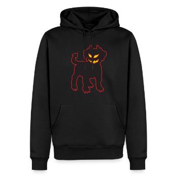 Halloween Devil Dog Chiot démoniaque brillant - Sweat à capuche Premium bio Homme - noir - Devant - Nico (187cm)
