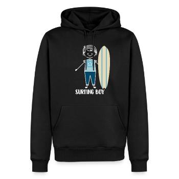 Surfen Wellenreiter Surfer - Männer Premium Bio Hoodie - Schwarz - Vorne - Nico (187cm)