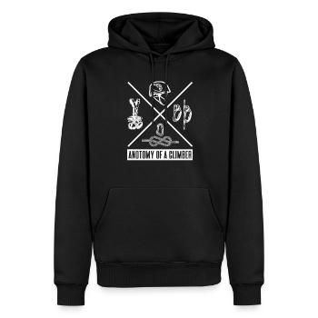Escalade Alpinisme Grimpeurs - Sweat à capuche Premium bio Homme - noir - Devant - Nico (187cm)