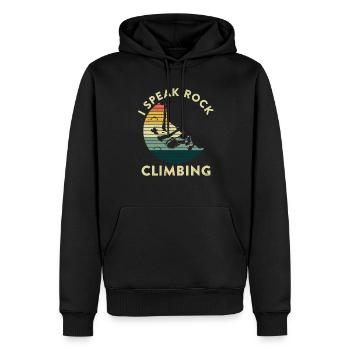 Escalade Alpinisme Grimpeurs - Sweat à capuche Premium bio Homme - noir - Devant - Nico (187cm)