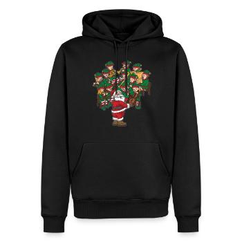 Père Noël Chef d’orchestre de Noël - Sweat à capuche Premium bio Homme - noir - Devant - Nico (187cm)