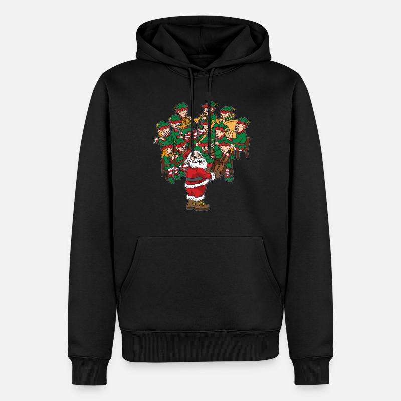 Weihnachtsmann-Musikdirigent Weihnachtsorchester - Männer Premium Bio Hoodie - Schwarz