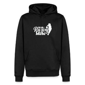 Proud Rugby Mom Football Sport Spieler - Männer Premium Bio Hoodie - Schwarz - Vorne - Nico (187cm)