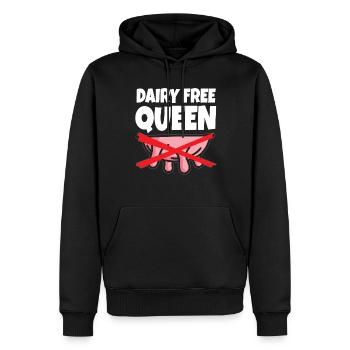 Lait d’avoine Queen sans produits laitiers intolérance au lactose - Sweat à capuche Premium bio Homme - noir - Devant - Nico (187cm)